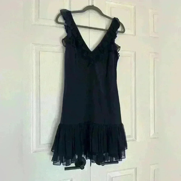 CINQ A SEPT 100% SILK ELOIZIA DRESS NAVY BLUE SIZE 8 - Picture 5 of 12